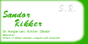 sandor rikker business card