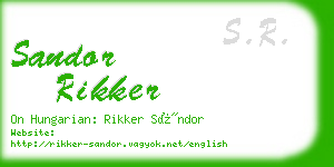 sandor rikker business card